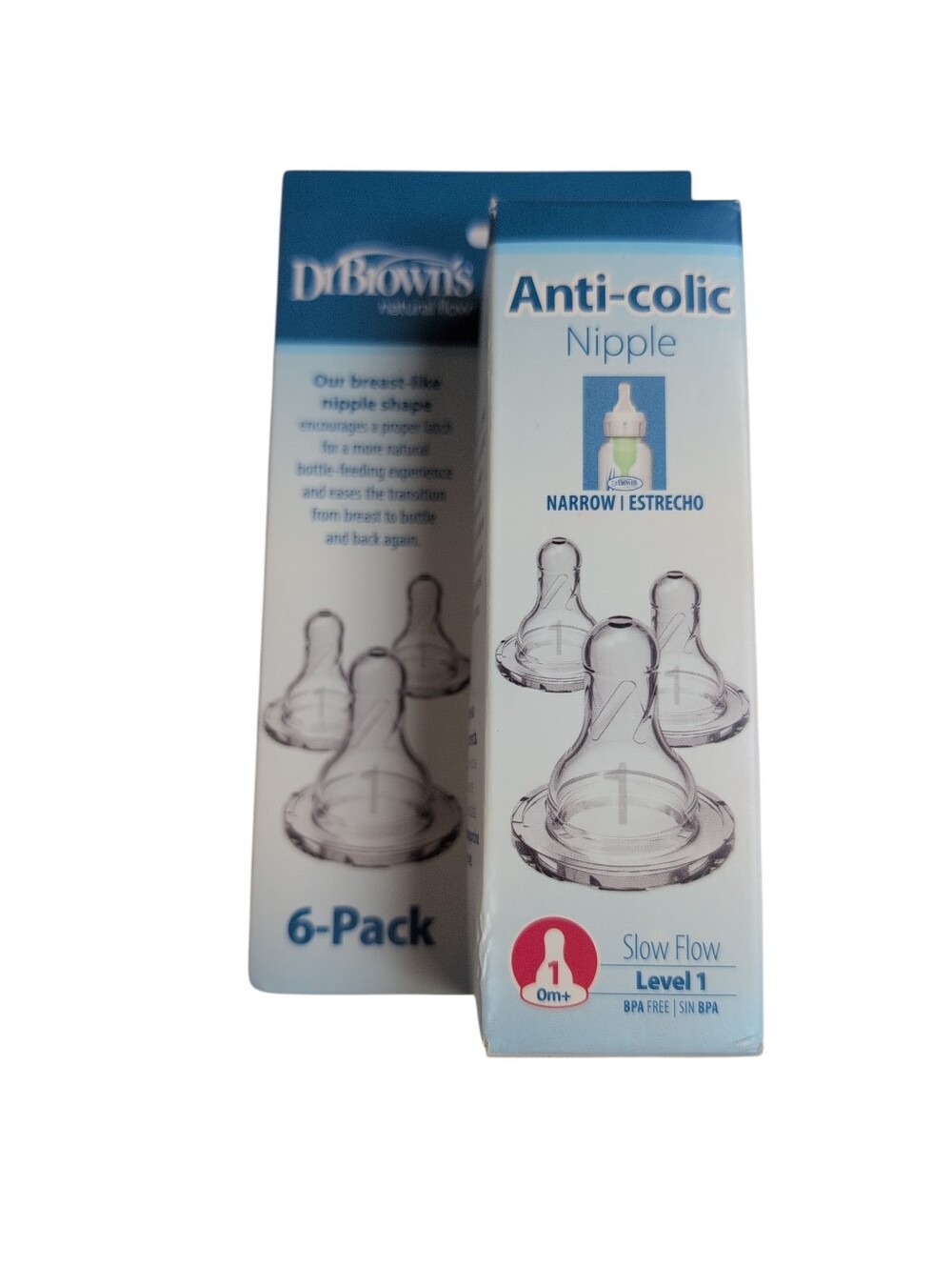 NWT NIP Dr Brown's Anti-Colic Nipple 6 Pack